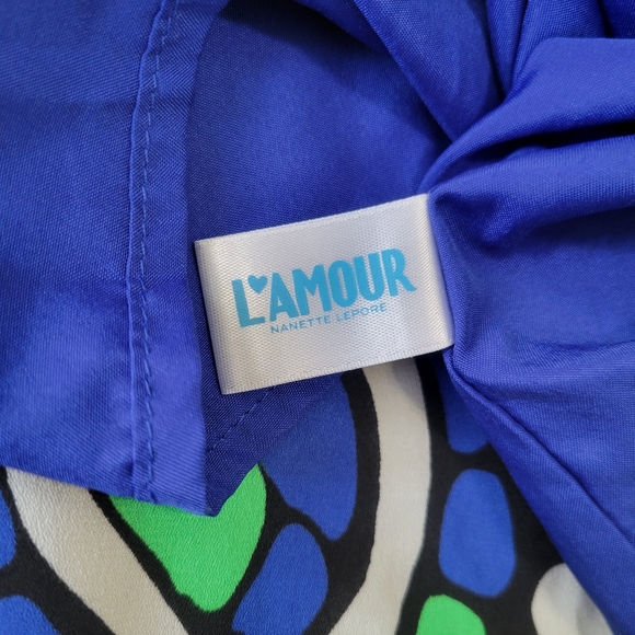 L'Amour Nanette Lepore Heart Mosaic  Stained Glass High Low Skirt L Like New - Picture 11 of 12